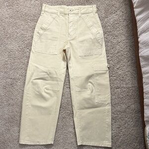 Pilcro Cream Ankle Cargo Pants